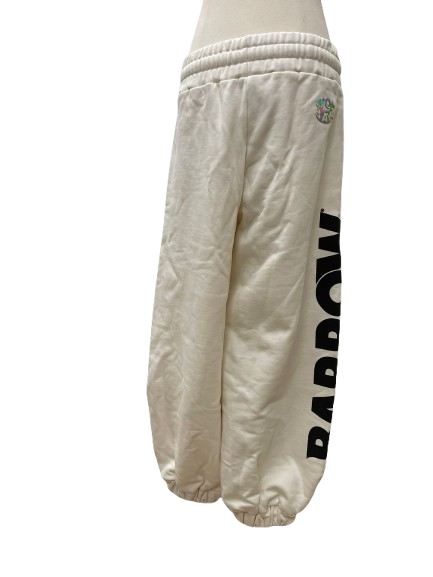 Barrow Bambino Joggers Bianchi con Maxi Logo e Smiley Fluo
