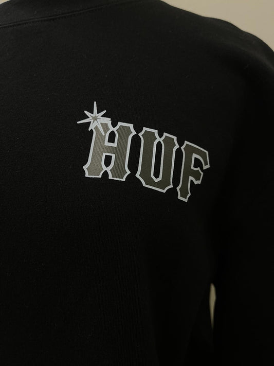 Huf felpa nera unisex con logo