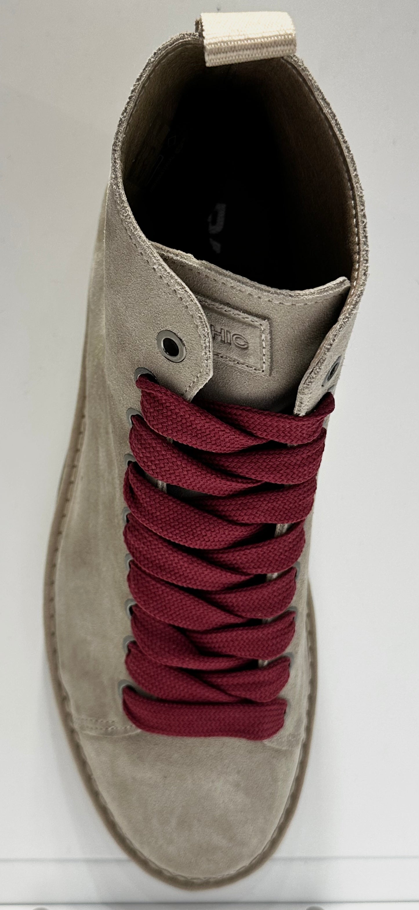 PANCHIC- ANKLE BOOT DOVE GREY BIKING RED