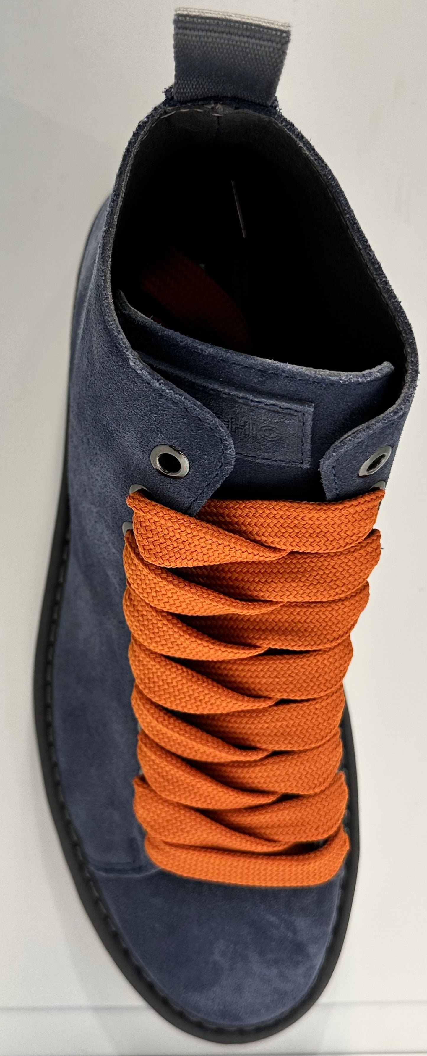 PANCHIC- ANKLE BOOT DARK BLUE- BURNT ORANGE