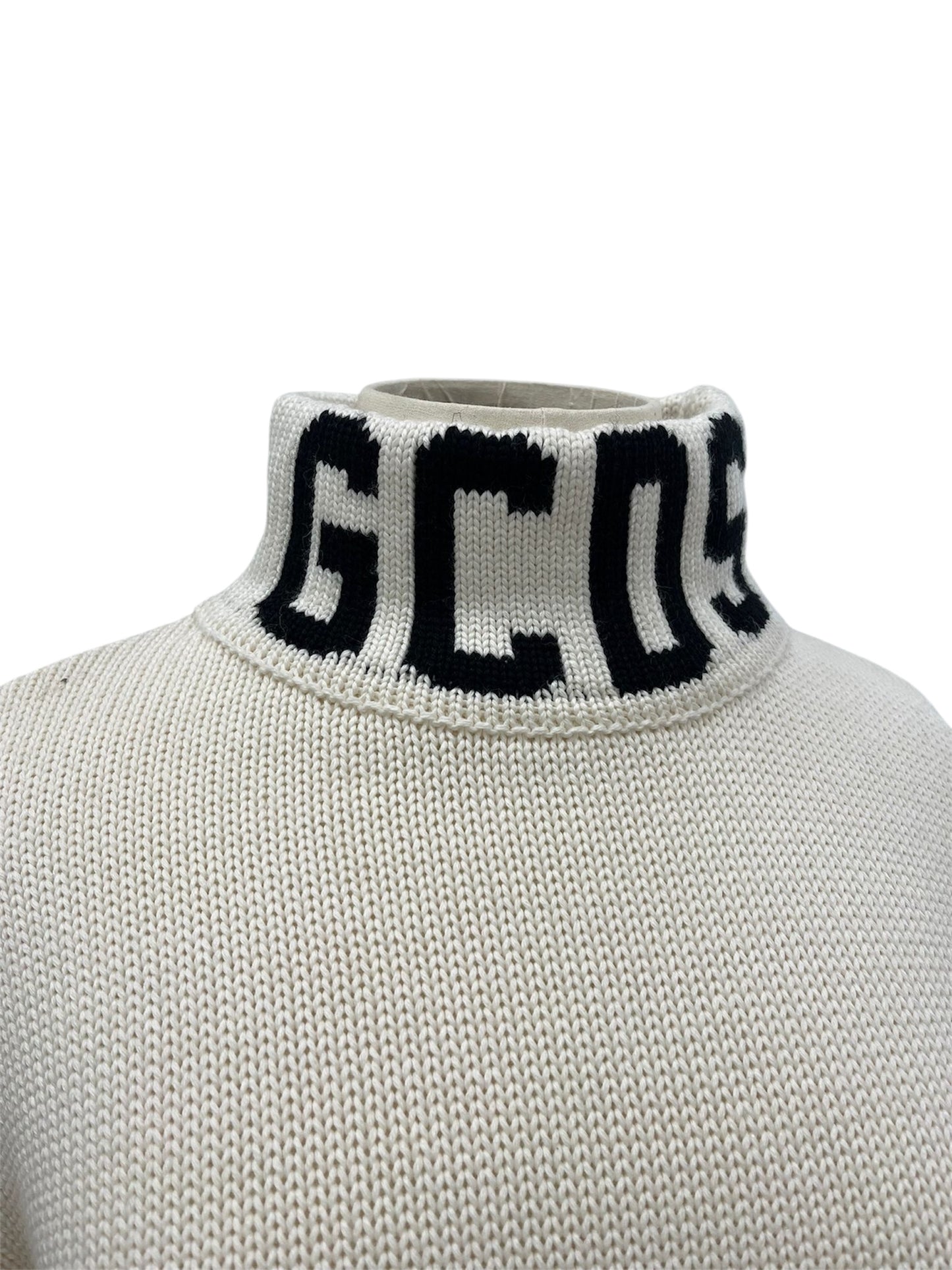 GCDS Maglione Collo Alto con Logo a Contrasto