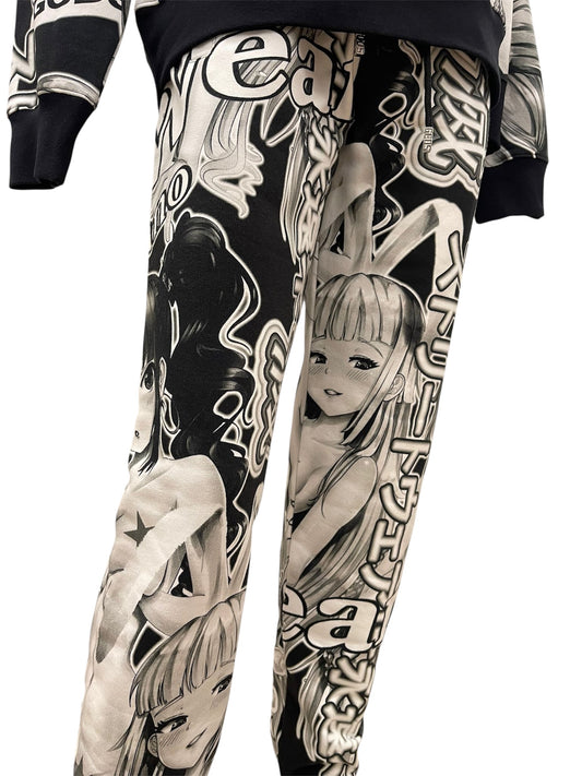 GCDS Pantaloni Jogger Manga Hentai Nero/Grigio