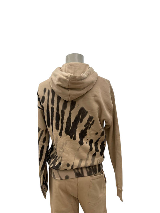 Comme des Fuckdown - Felpa hoodie beige Tie-Dye con logo