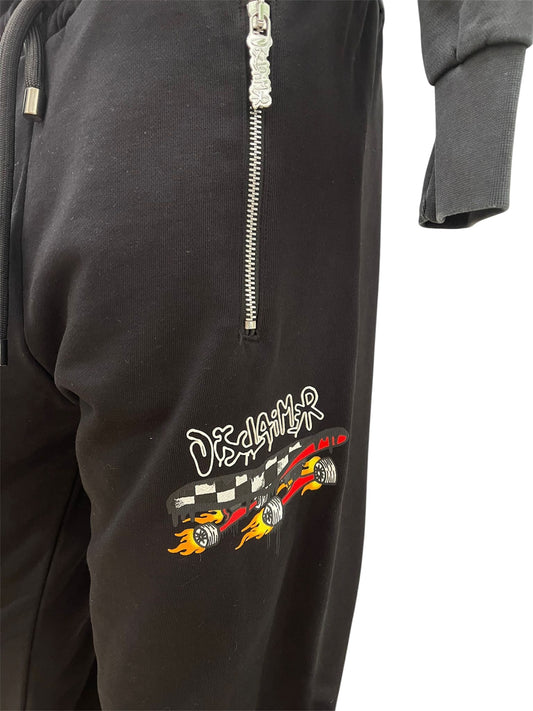Disclaimer Pantaloni tuta neri con tasche a zip
