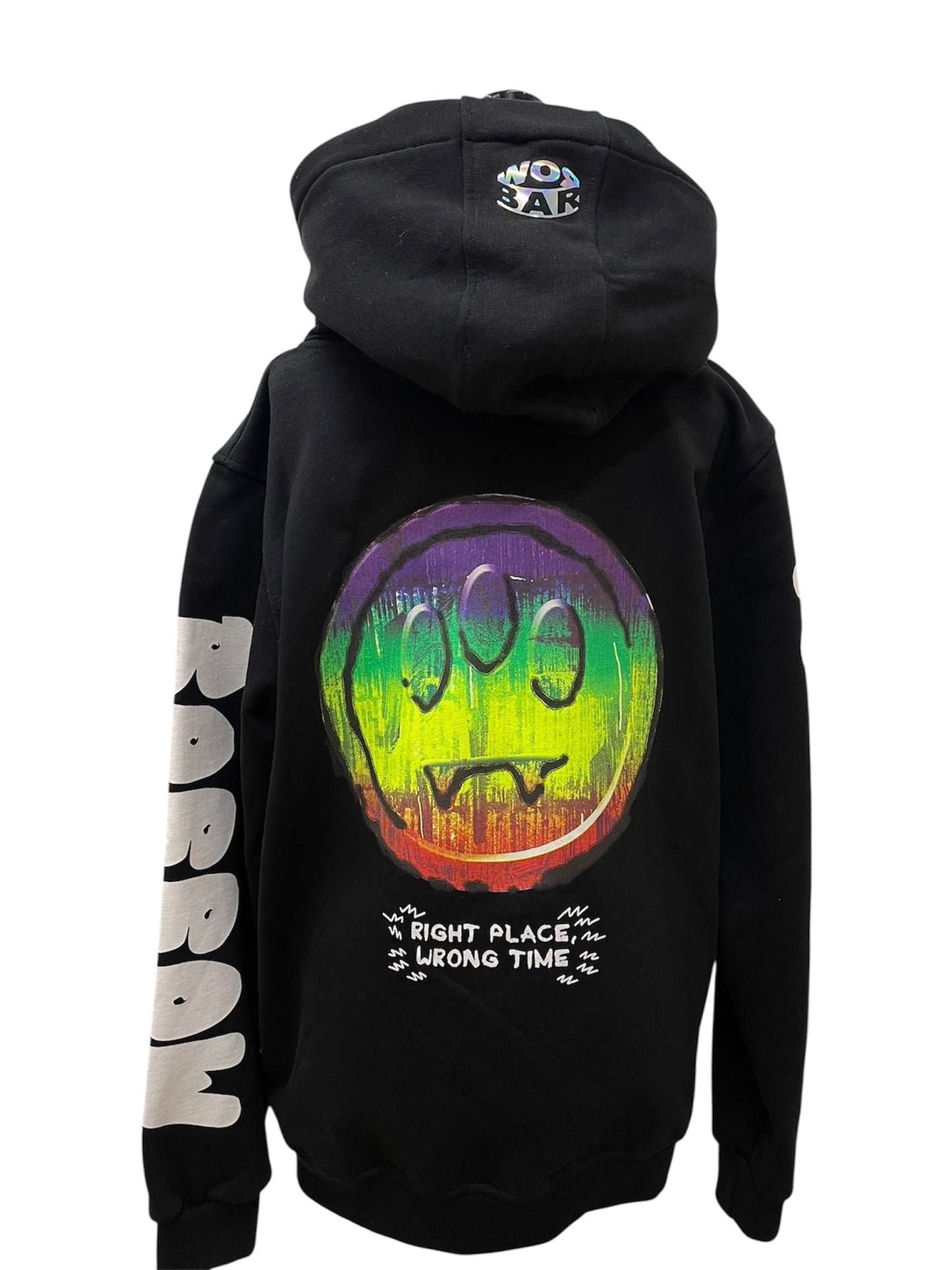 Barrow Bambino felpa nera logo rainbow smiley