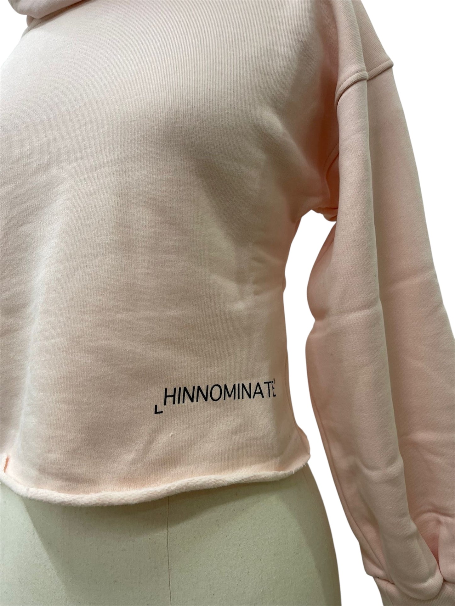 Hinnominate felpa rosa a collo alto cropped