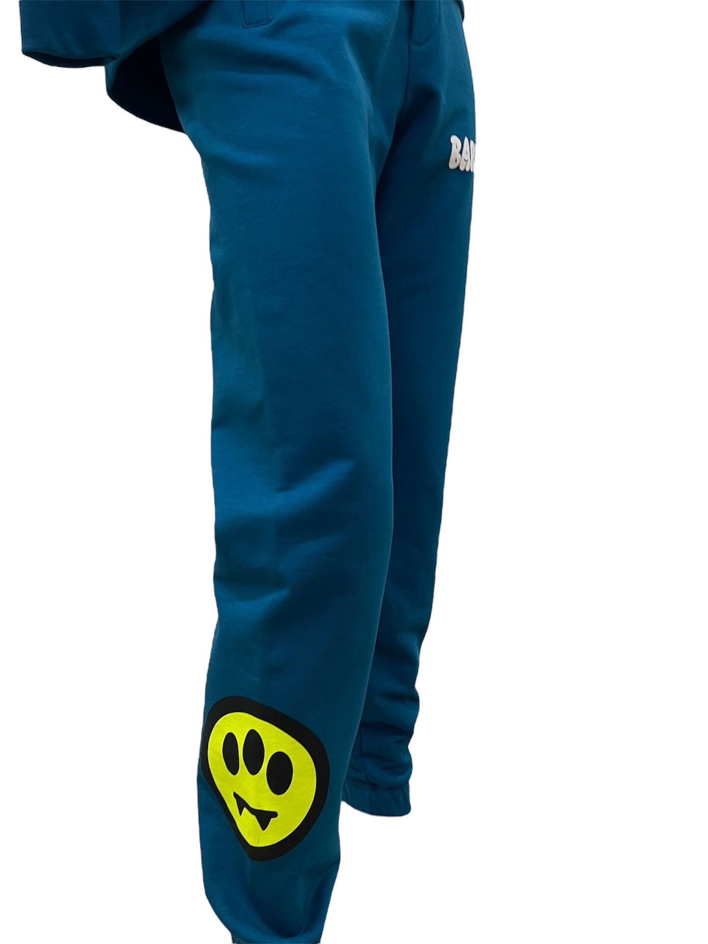 Barrow pantaloni unisex azzurri con logo fluo