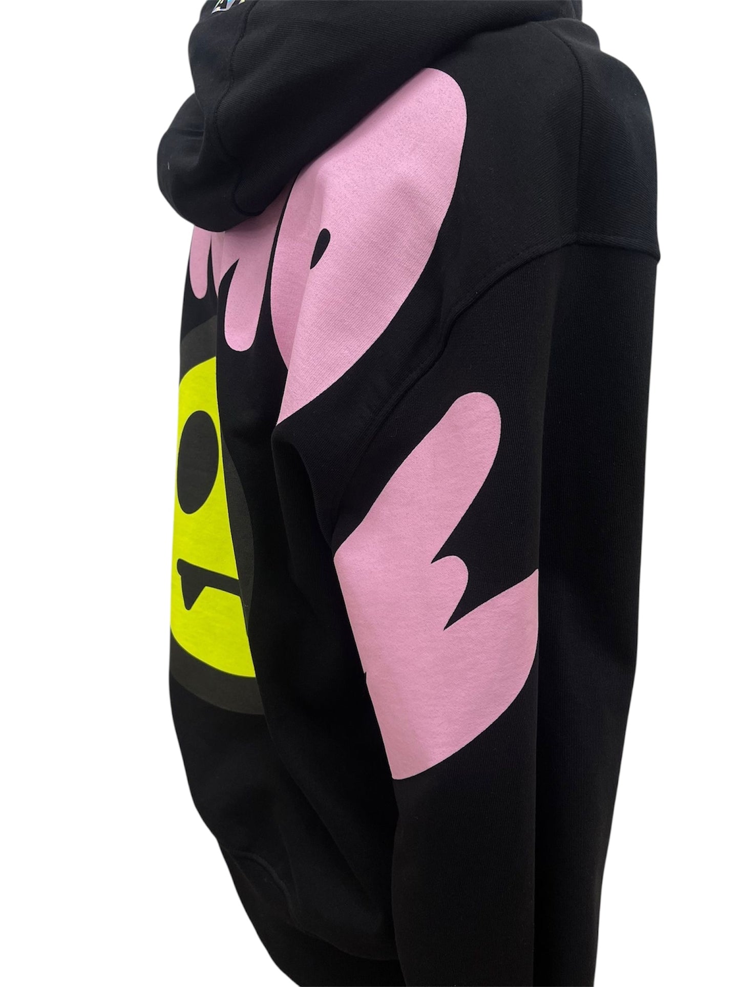 Barrow felpa con maxi logo fluo e dettagli rosa