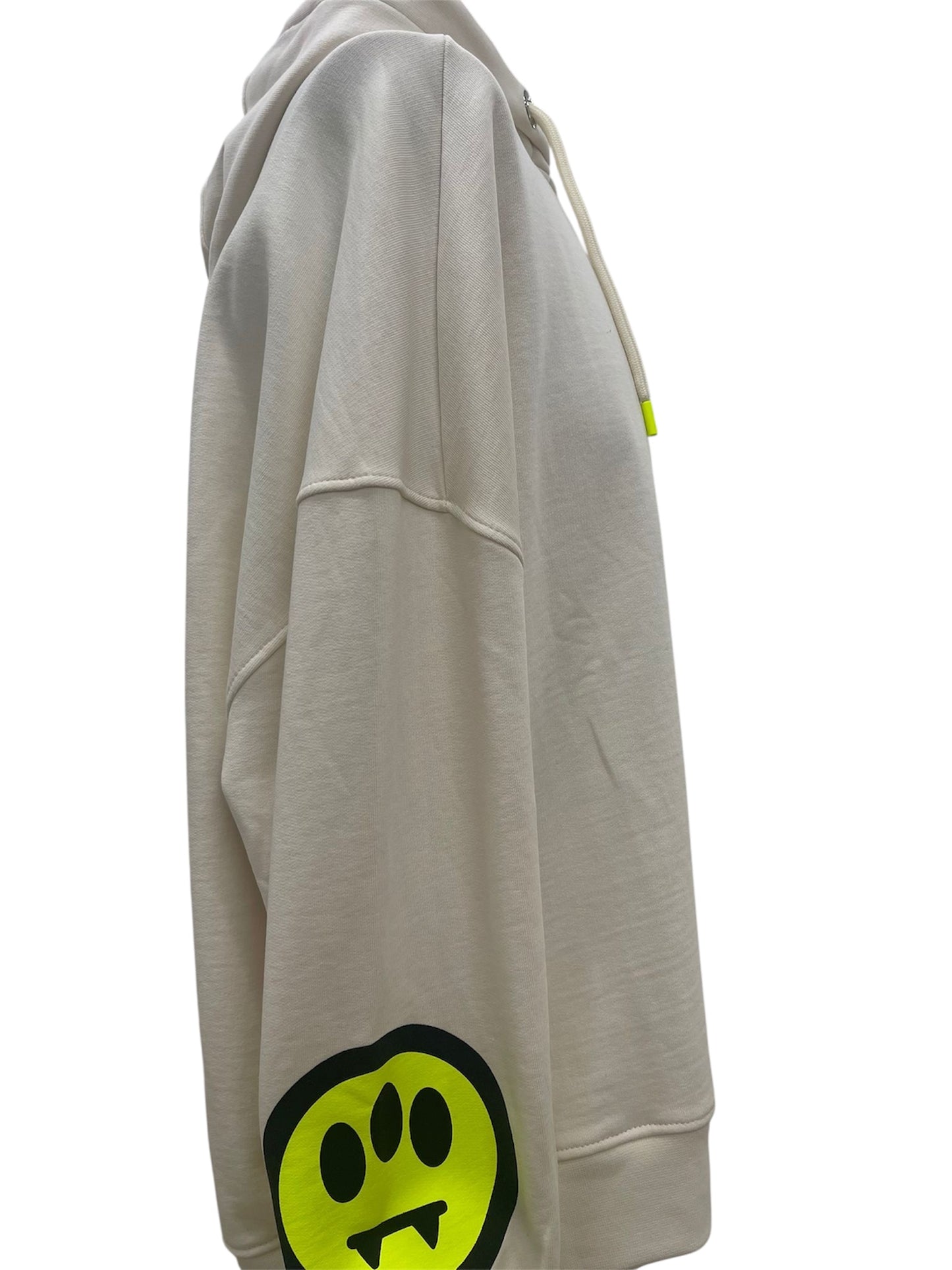 Barrow felpa con cappuccio bianca logo e stampa smile