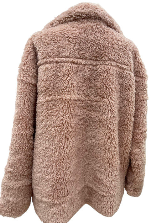 Hinnominate giacca teddy rosa con bottoni