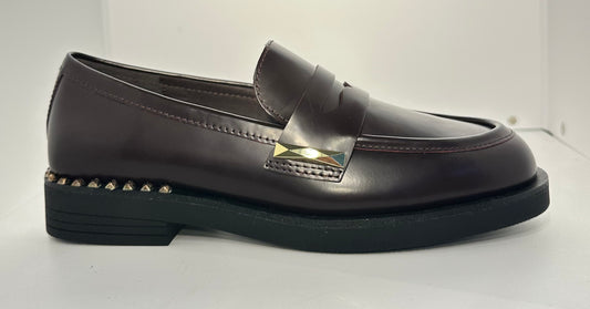 ASH - Mocassino Studs Bordeaux