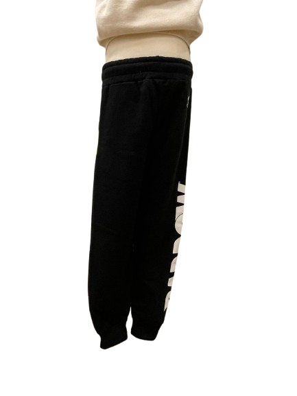 Barrow Joggers Neri con Maxi Logo Bianco e Smiley Fluo