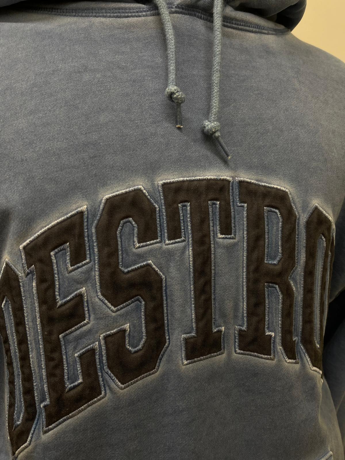 Huf felpa cappuccio blu con stampe