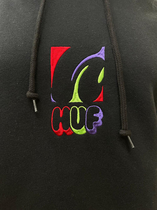Huf felpa cappuccio con logo ricamato a colori