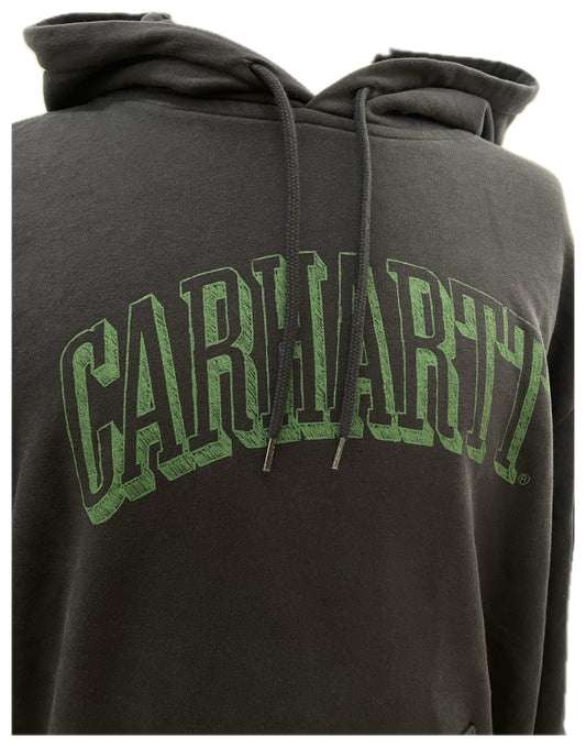 Carhartt felpa con cappuccio e logo grande stampa