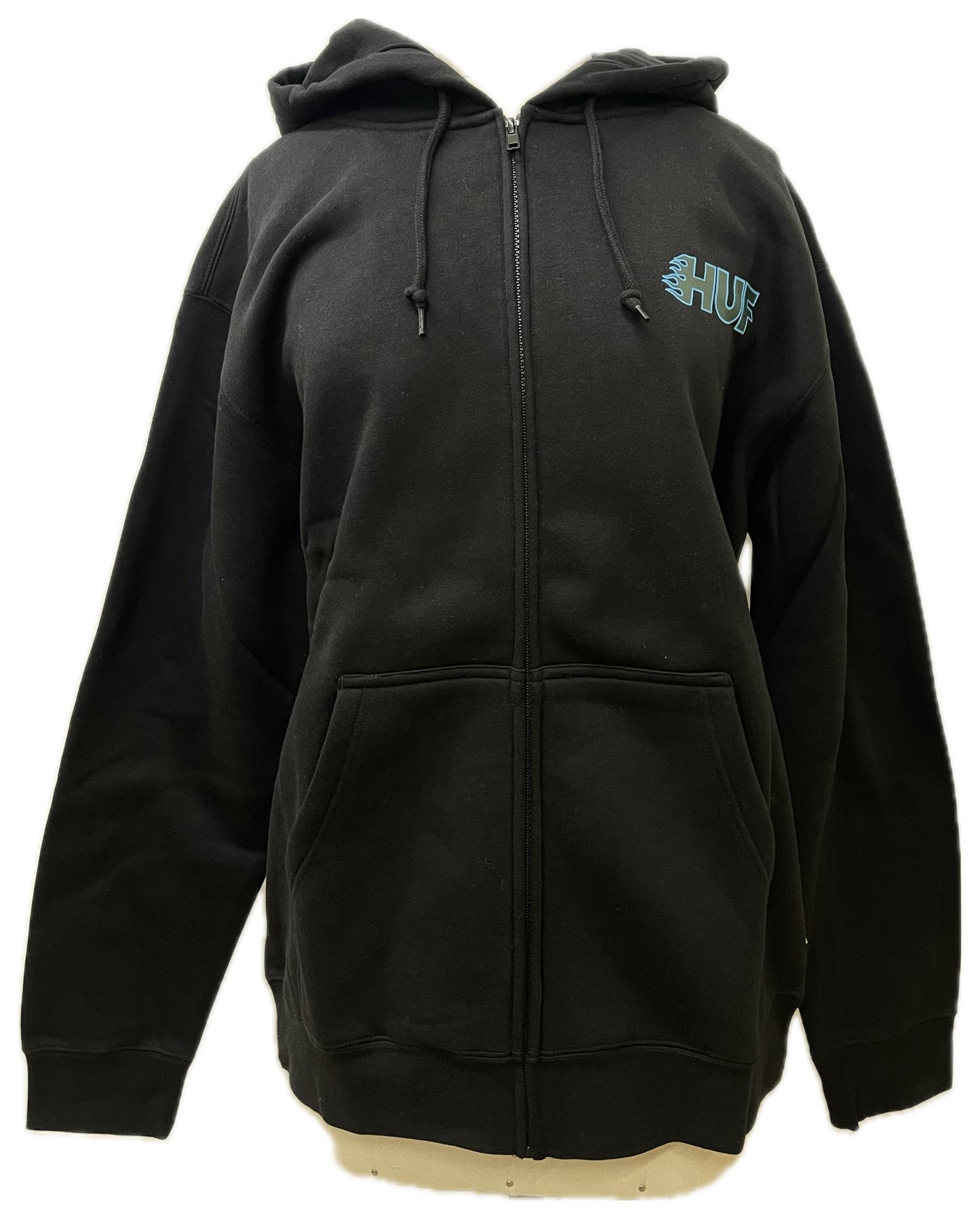 Huf felpa cappuccio con zip e logo