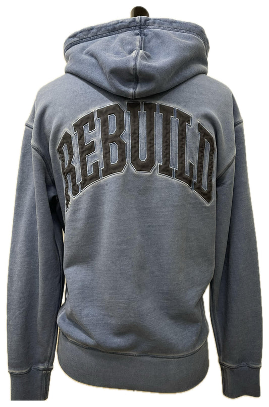 Huf felpa cappuccio blu con stampe