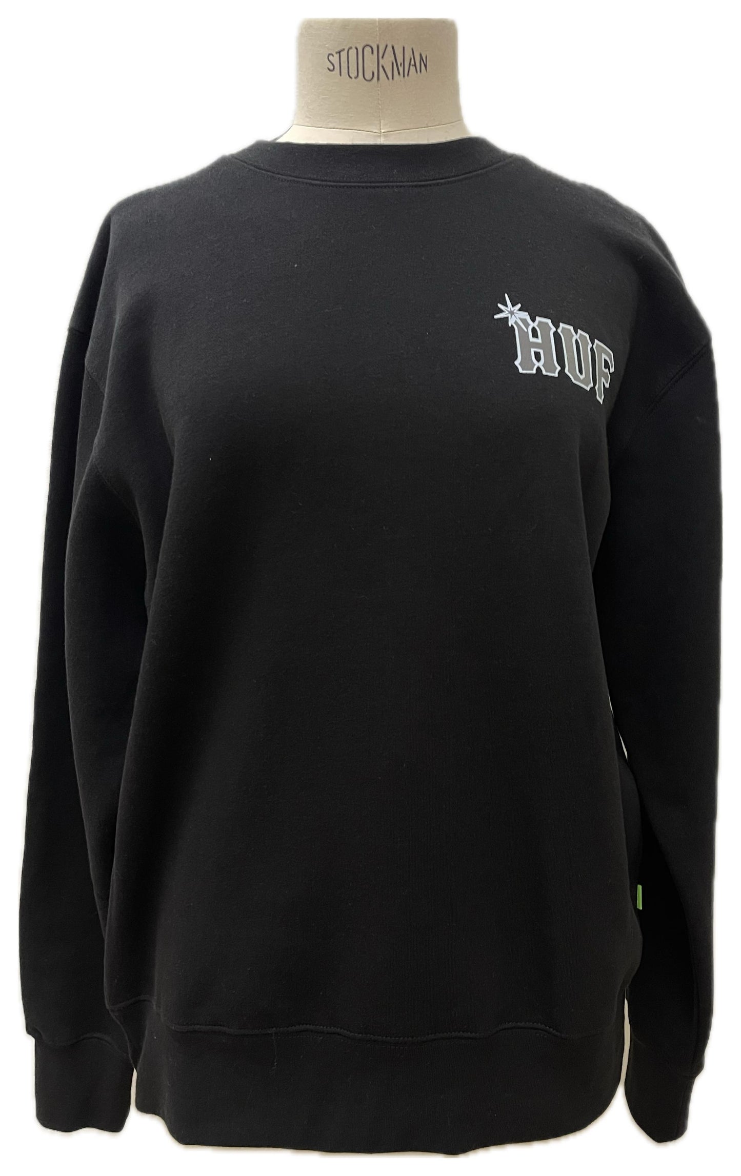 Huf felpa nera unisex con logo