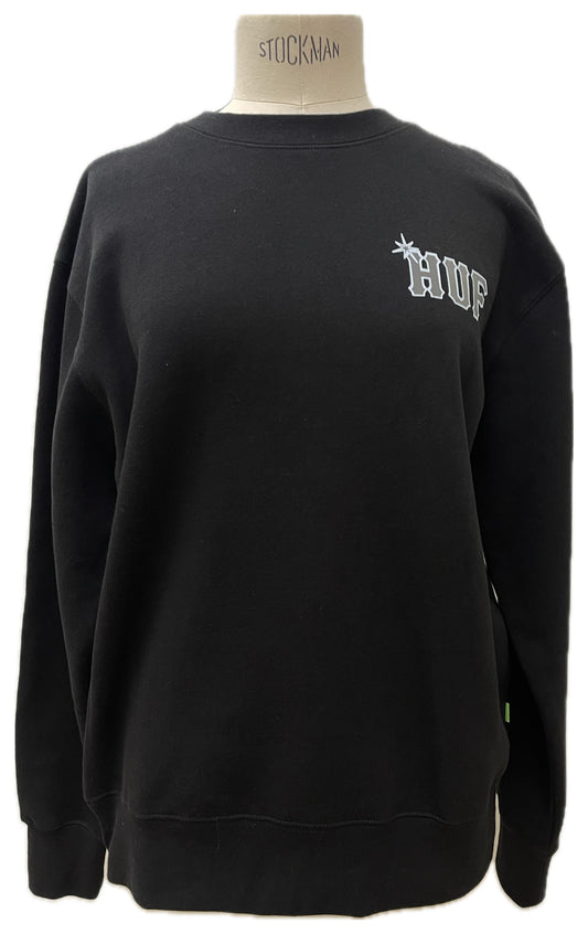 Huf felpa nera unisex con logo
