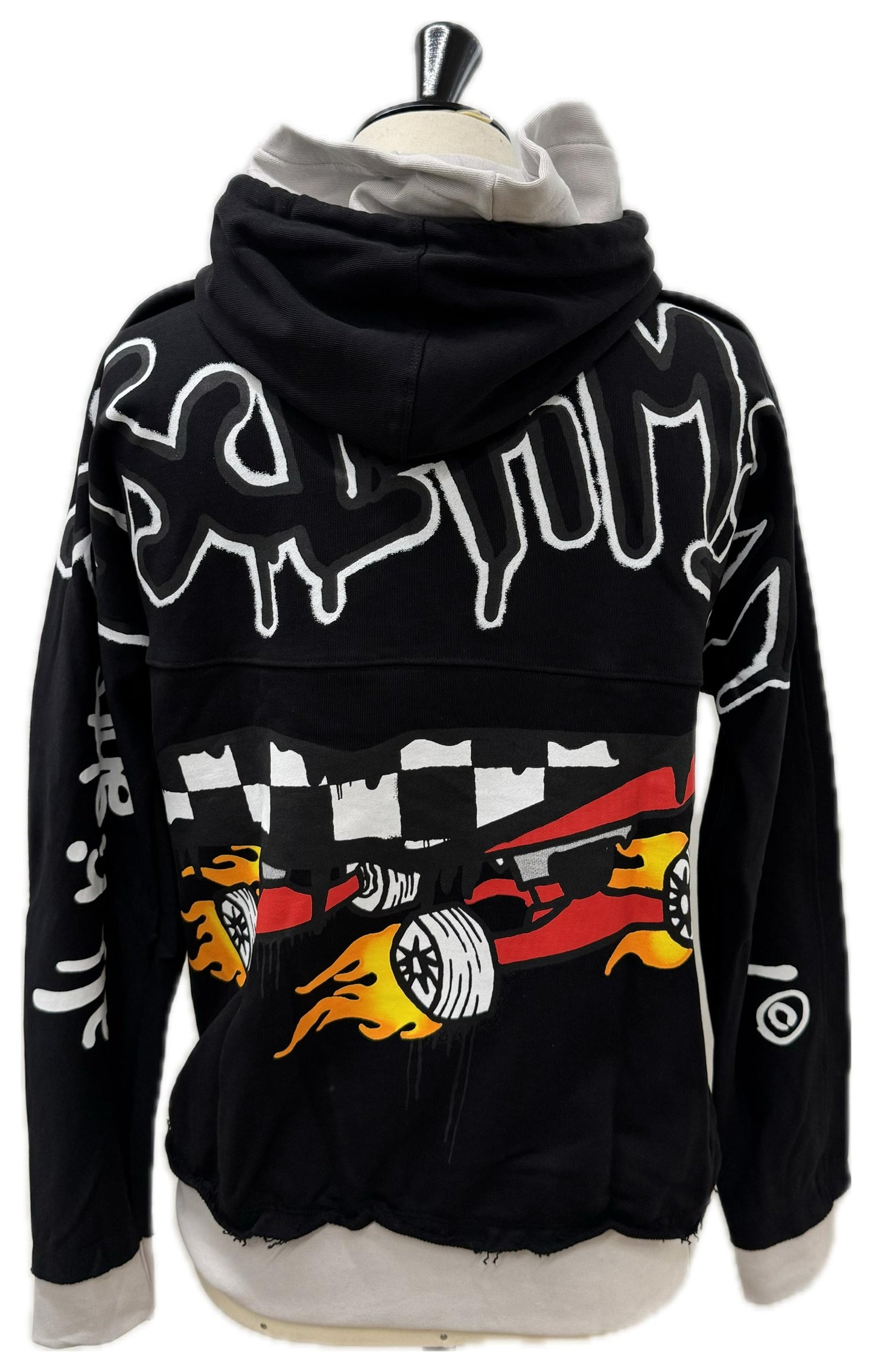 Disclaimer Felpa cappuccio doppio con stampa dietro