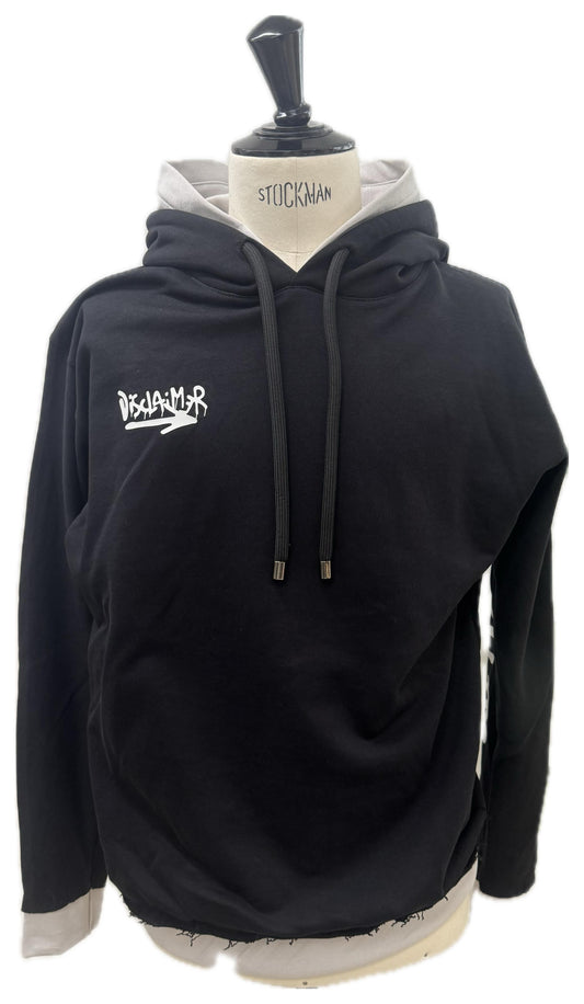 Disclaimer Felpa cappuccio doppio con stampa dietro