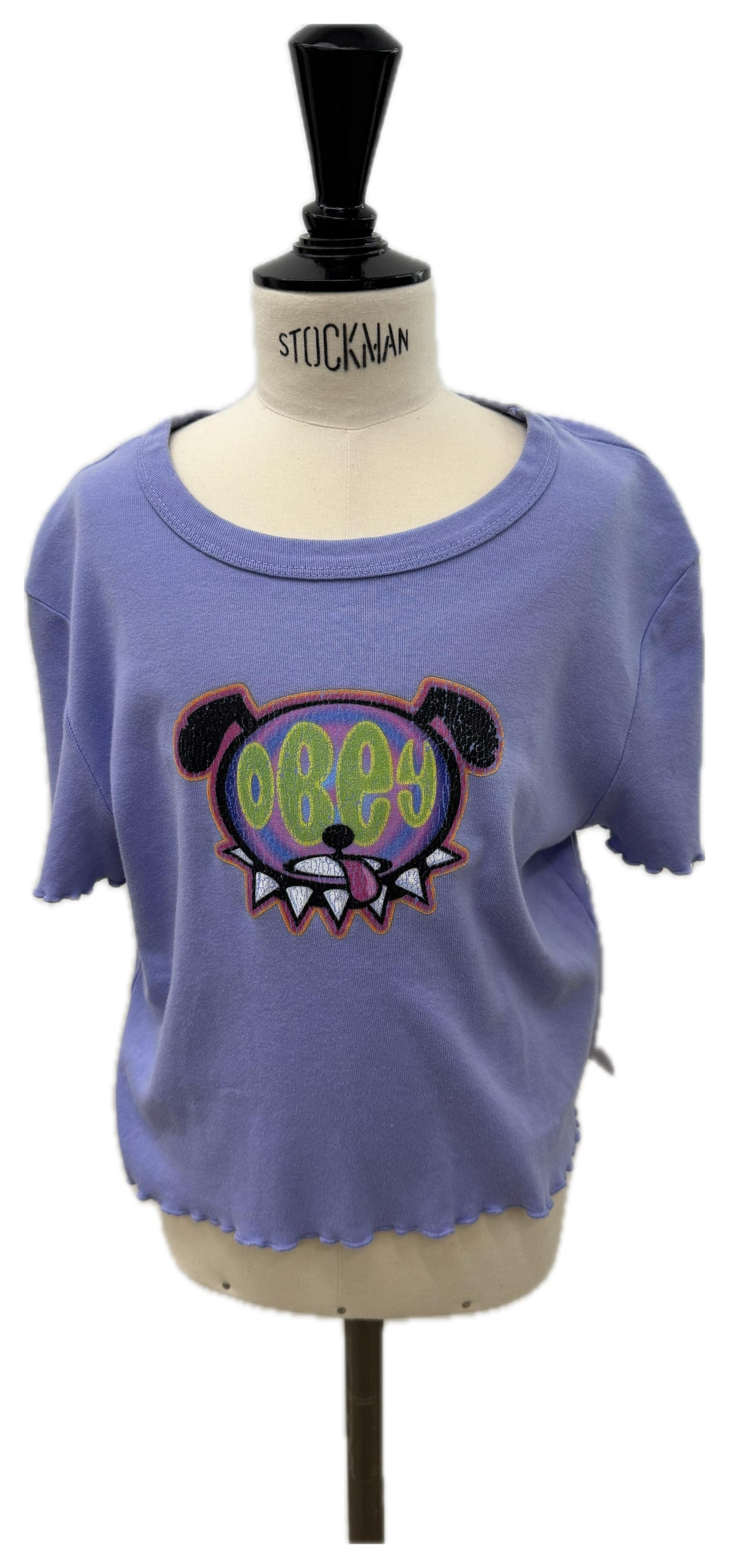 OBEY T-shirt lilla con grafica frontale