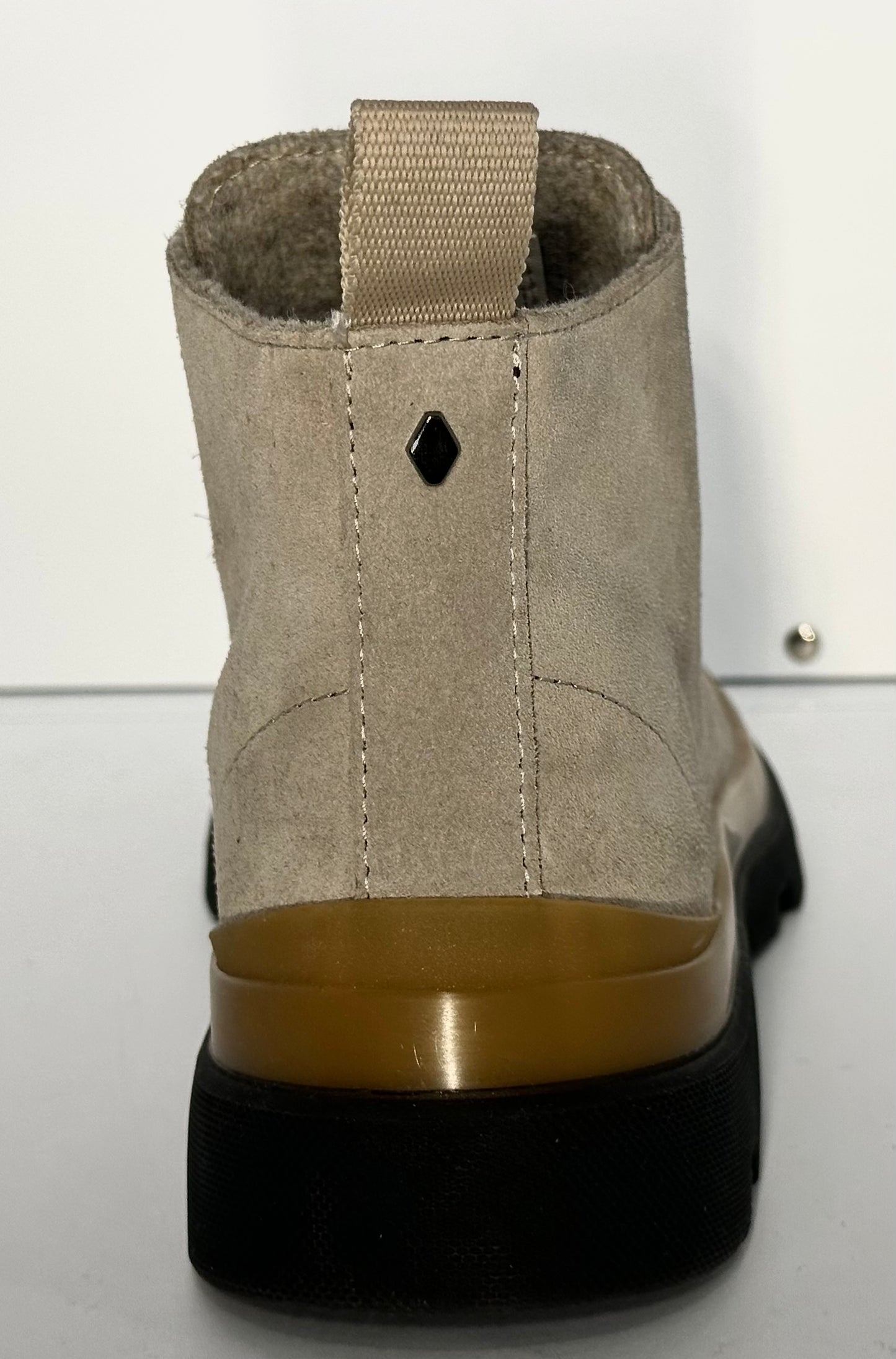 PANCHIC- ANKLE BOOT DOVE GREY BIKING RED