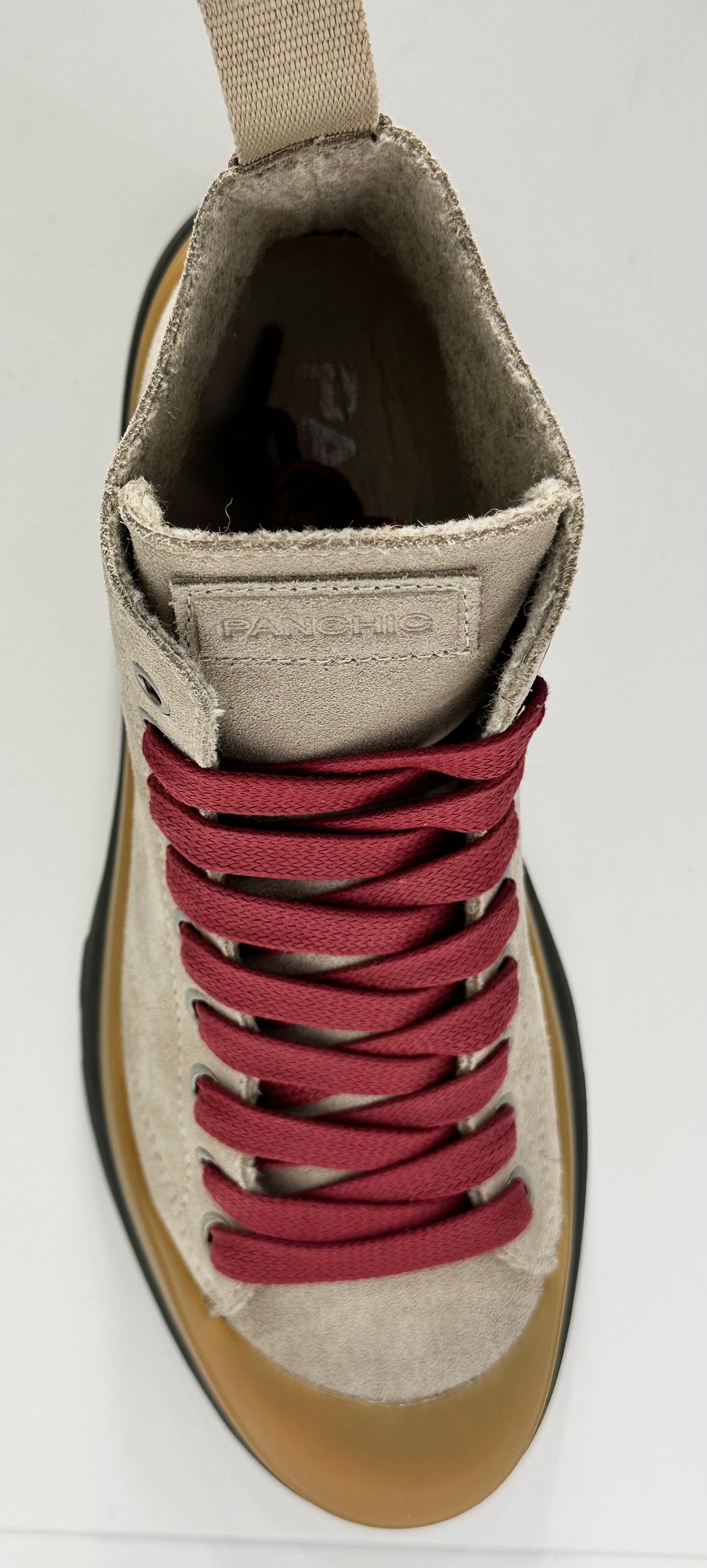 PANCHIC- ANKLE BOOT DOVE GREY BIKING RED