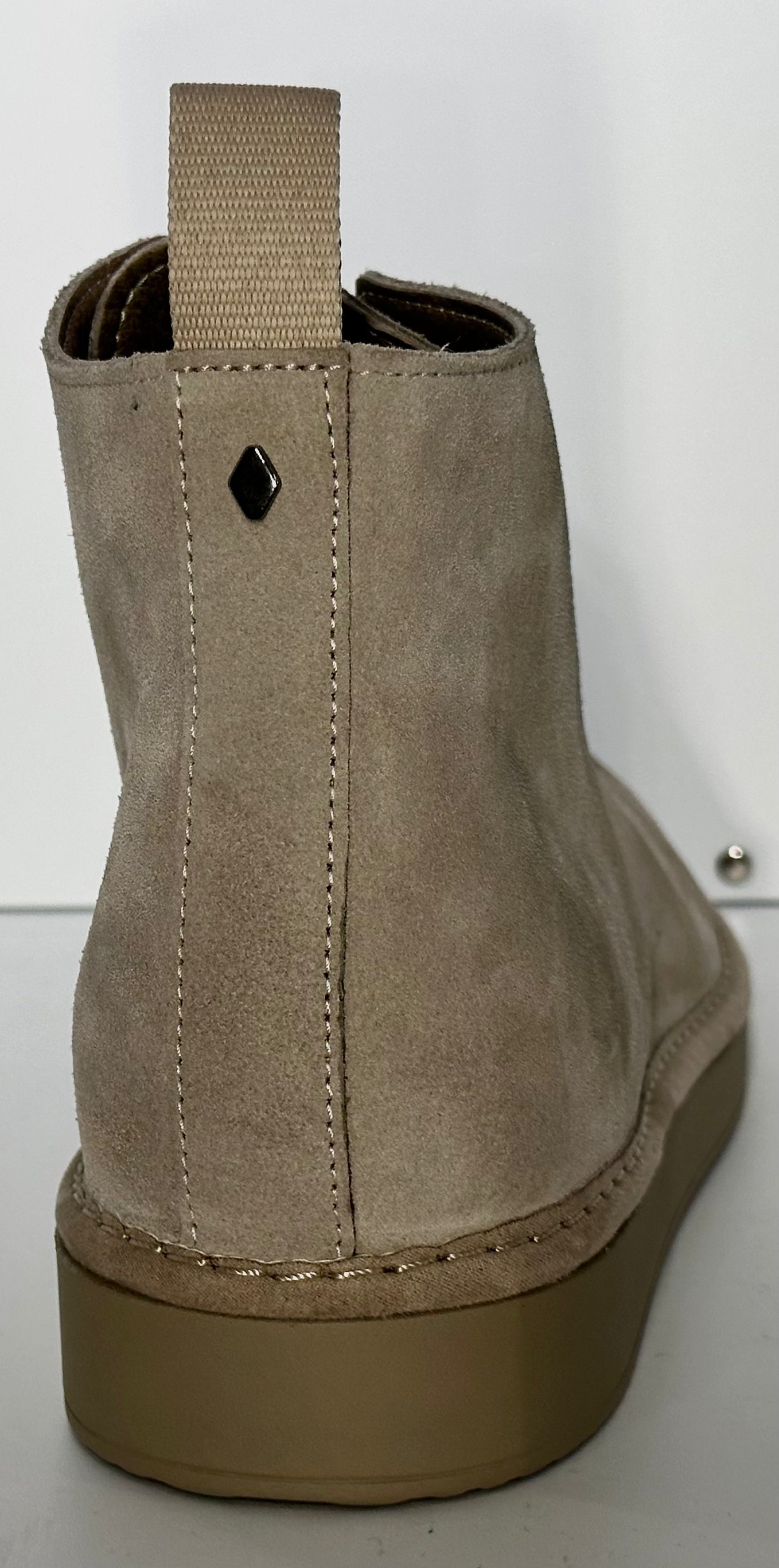 PANCHIC- ANKLE BOOT DOVE GREY BIKING RED