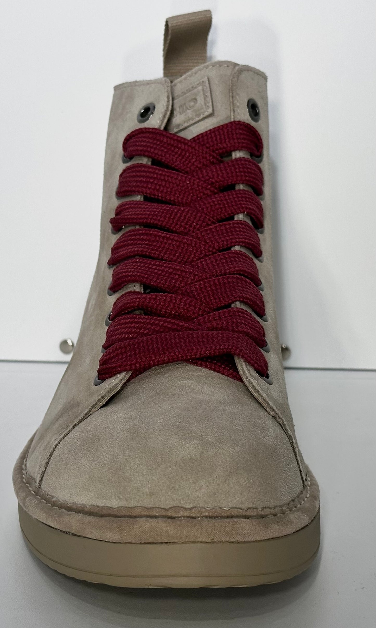 PANCHIC- ANKLE BOOT DOVE GREY BIKING RED