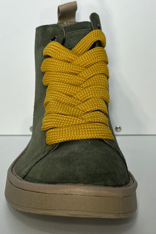 PANCHIC- ANKLE BOOT MILITARY GREEN-YELLOW
