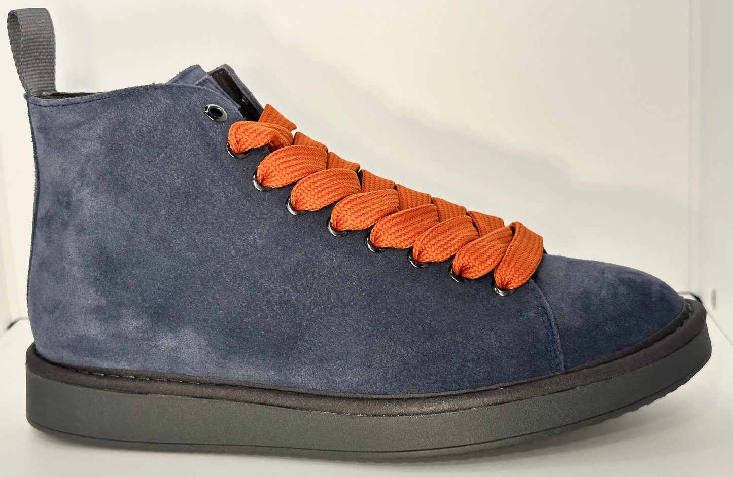 PANCHIC- ANKLE BOOT DARK BLUE- BURNT ORANGE