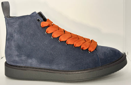 PANCHIC- ANKLE BOOT DARK BLUE- BURNT ORANGE