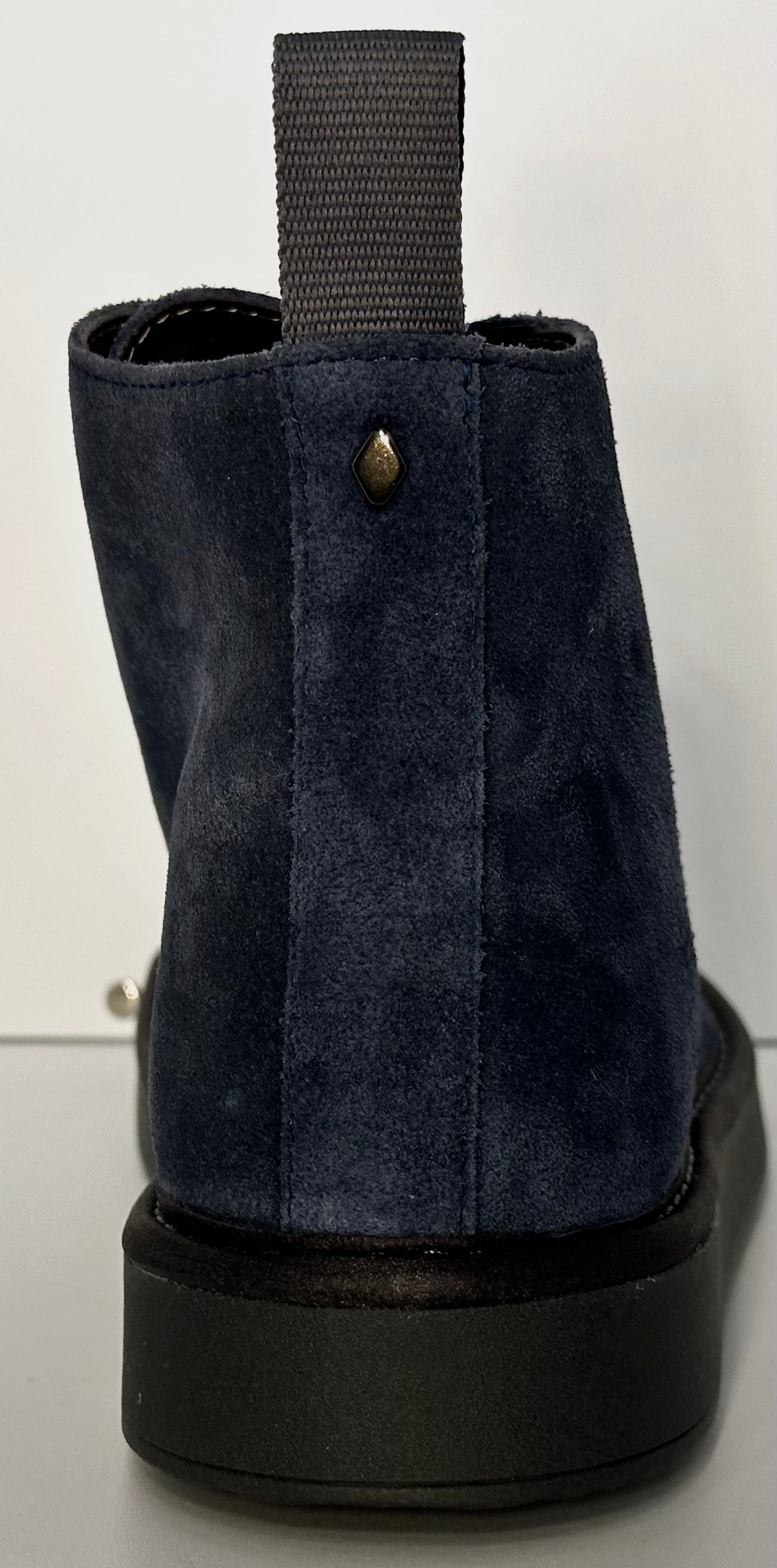 PANCHIC- ANKLE BOOT DARK BLUE- BURNT ORANGE