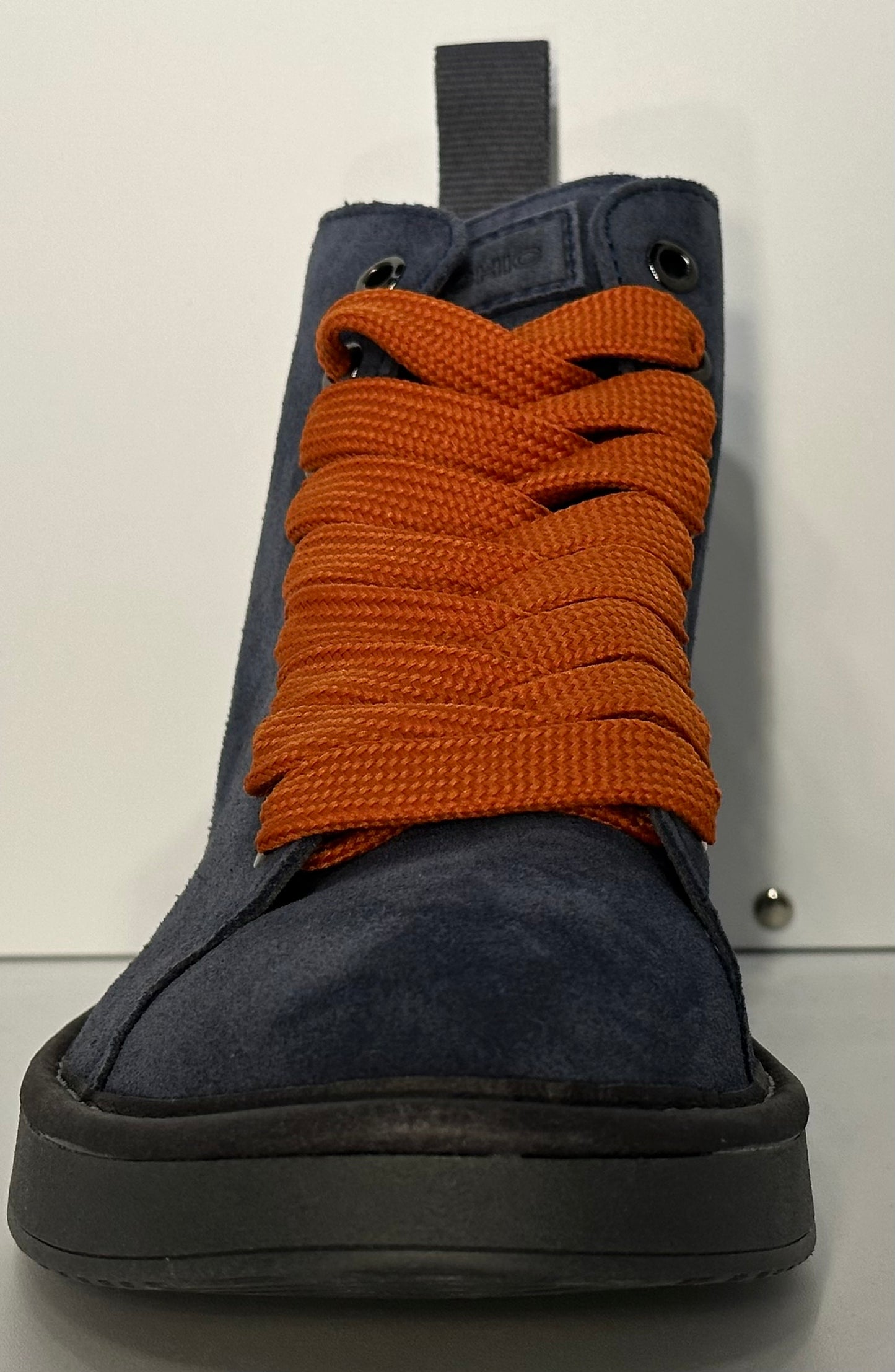 PANCHIC- ANKLE BOOT DARK BLUE- BURNT ORANGE