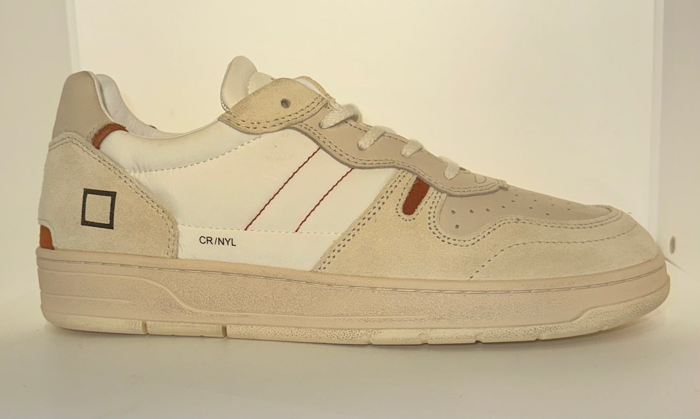D.A.T.E. Court 2.0 Nylon White-Cuoio