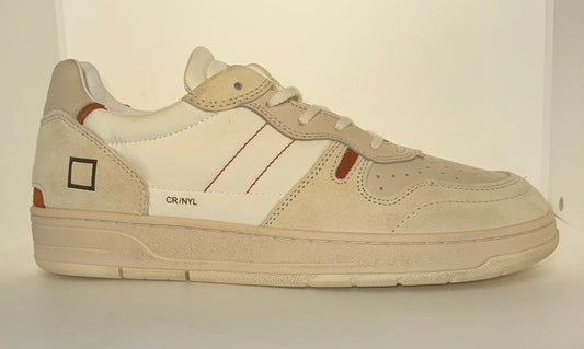 D.A.T.E. Court 2.0 Nylon White-Cuoio