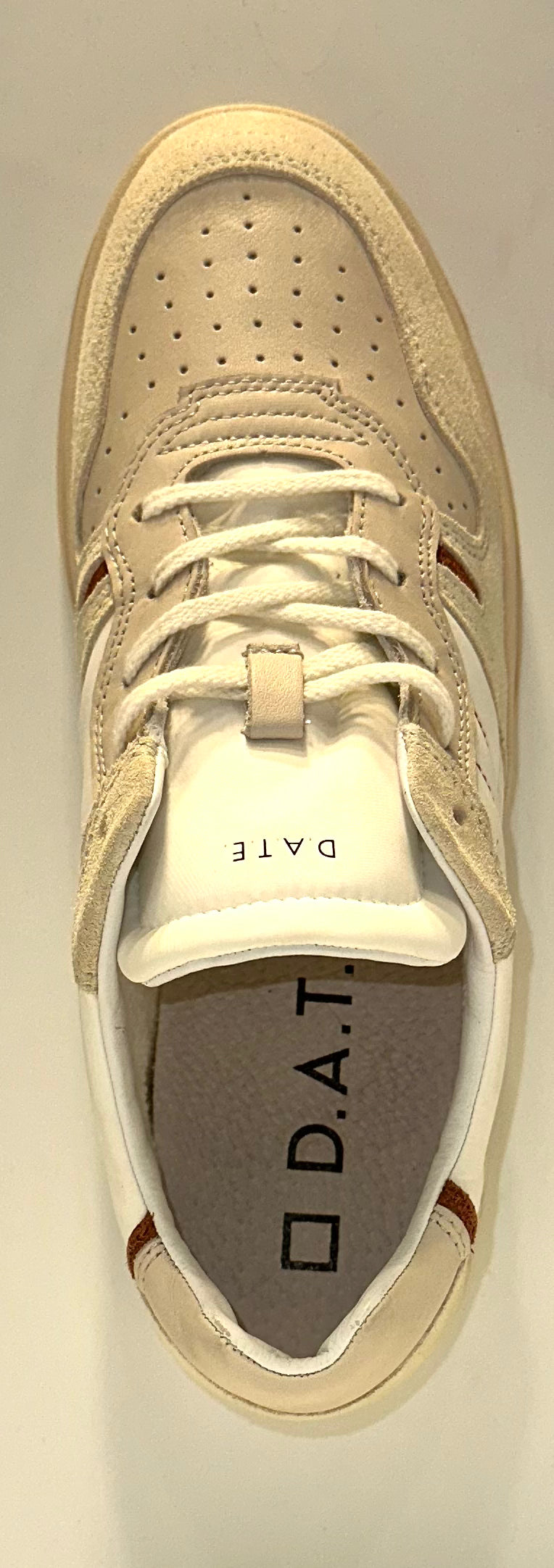 D.A.T.E. Court 2.0 Nylon White-Cuoio