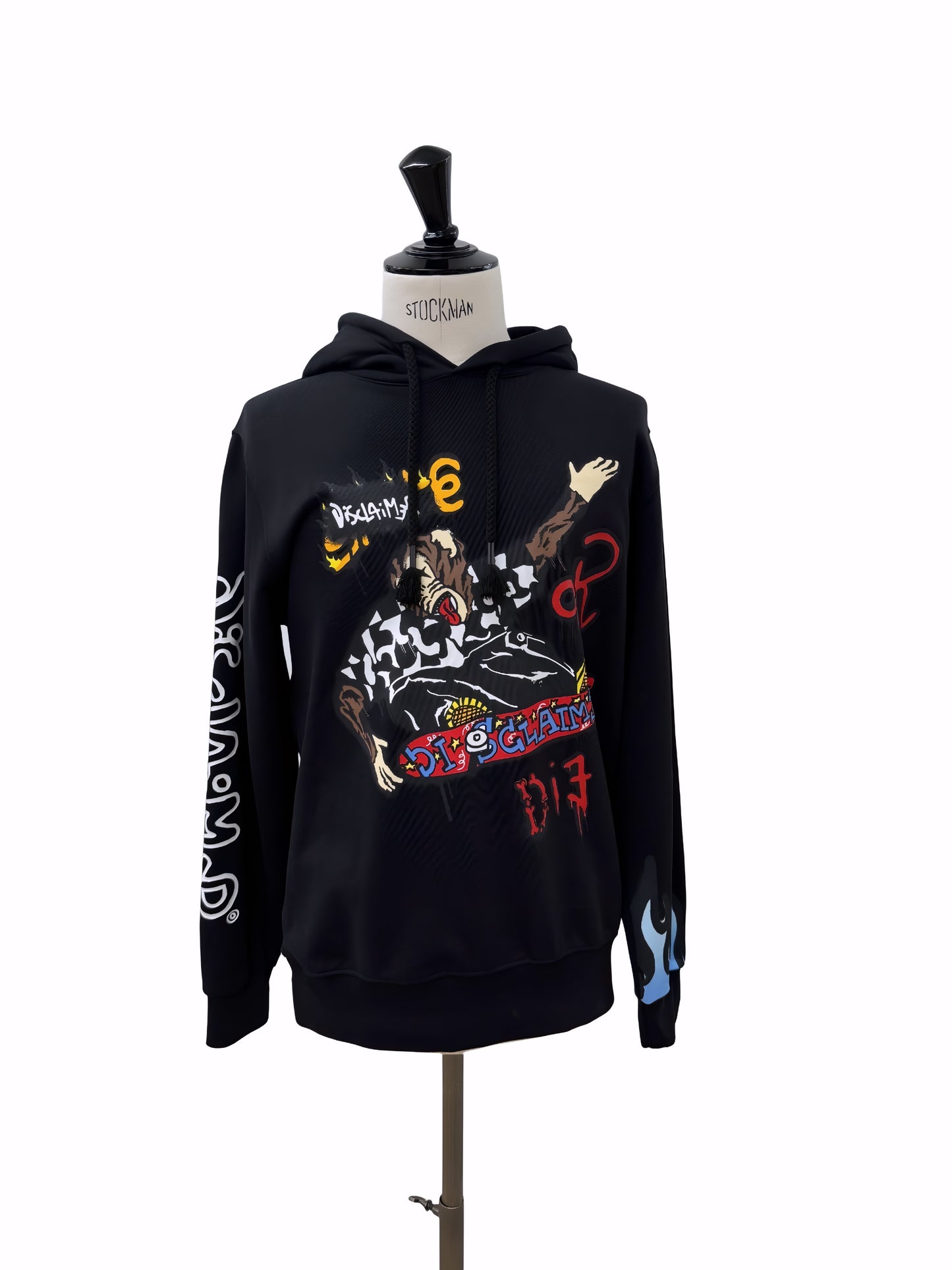 Disclaimer Felpa Hoodie Nera – Grafica Street Racing & Flames Unisex