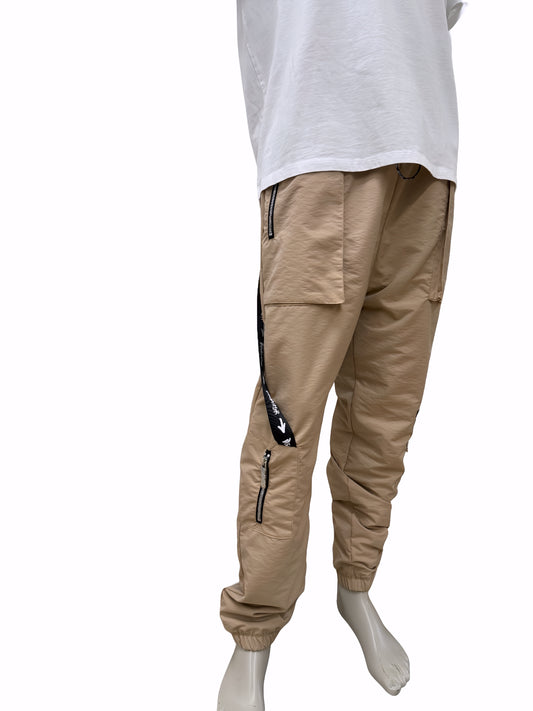 Disclaimer Pantaloni Jogger Cargo Beige Streetwear Unisex