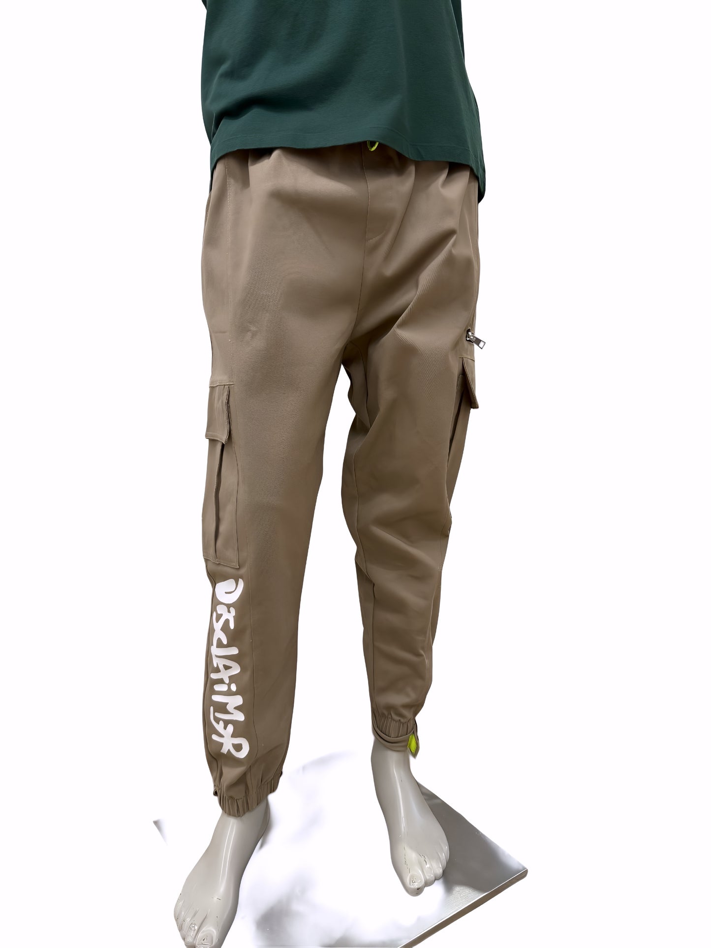 Disclaimer Pantaloni Cargo Marrone Chiaro Streetwear Unisex