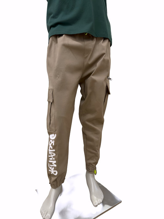 Disclaimer Pantaloni Cargo Marrone Chiaro Streetwear Unisex