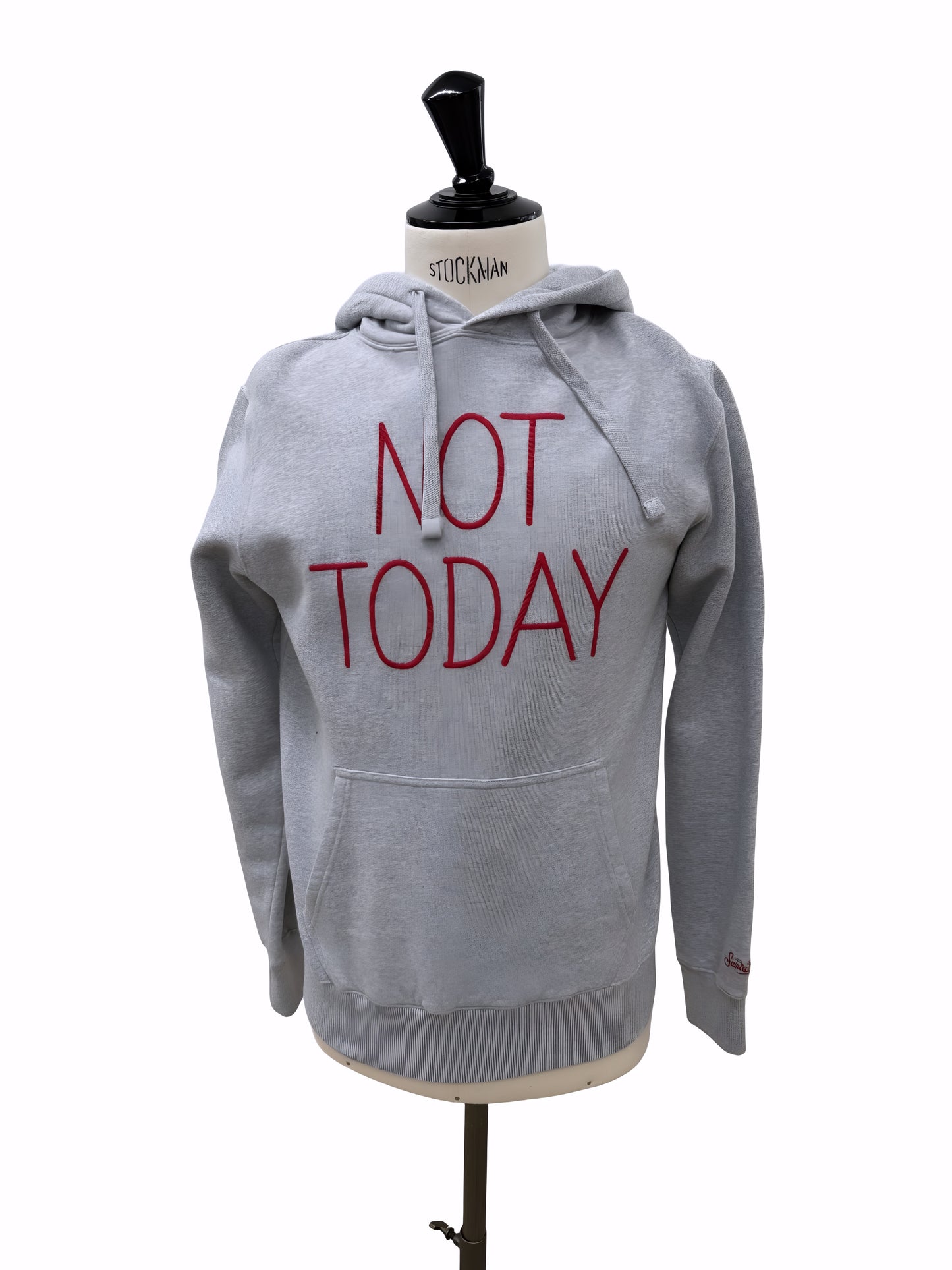 Saint Barth Felpa Hoodie Grigia – “Not Today” Minimal Unisex