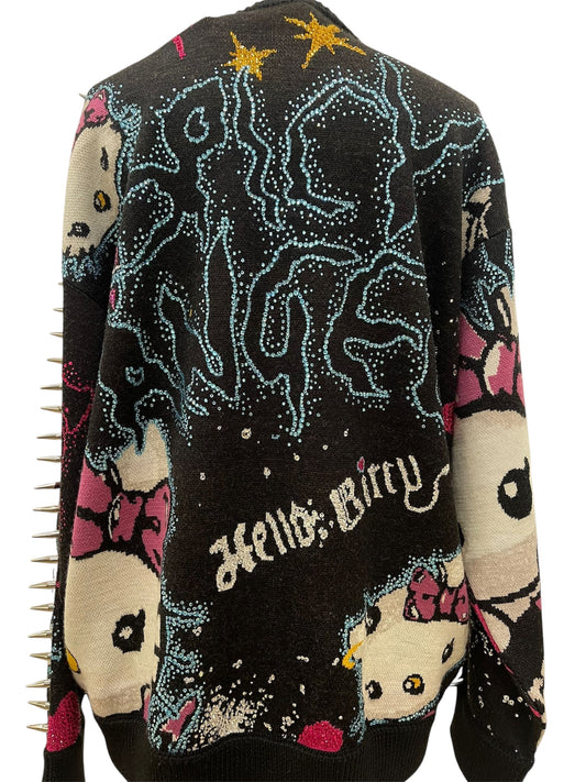 GCDS Cardigan Hello Kitty con Borchie e Dettagli Strass