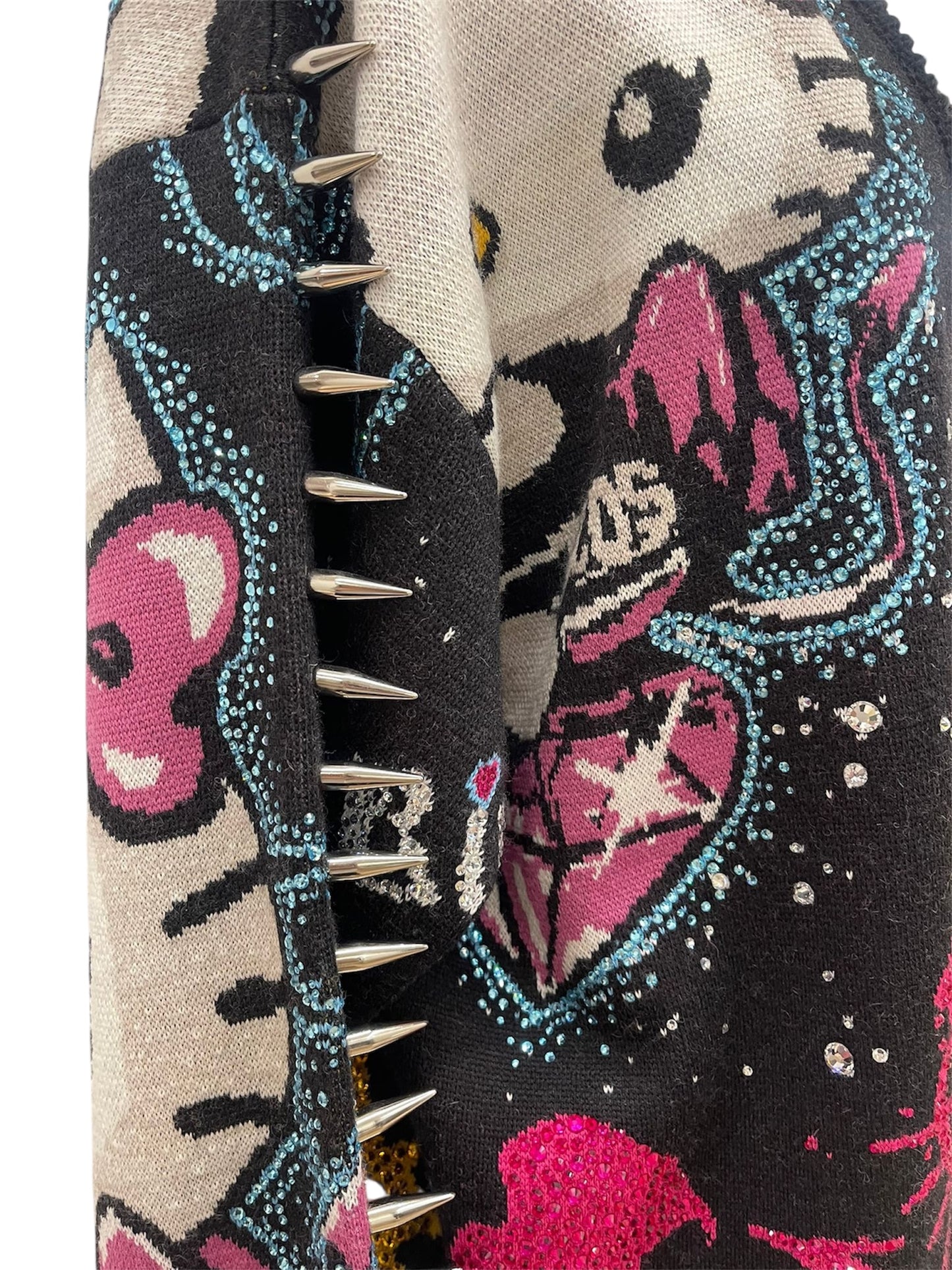 GCDS Cardigan Hello Kitty con Borchie e Dettagli Strass