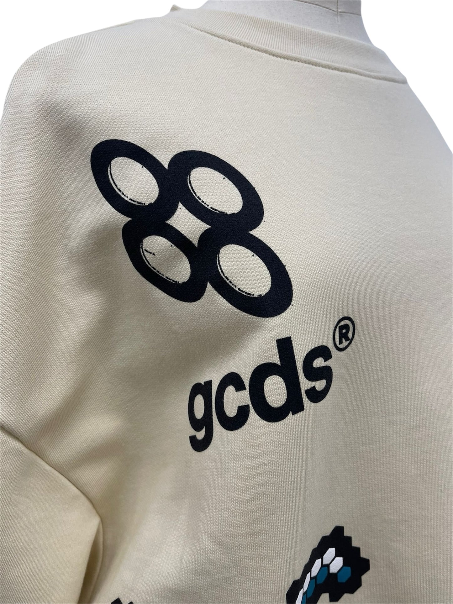 GCDS Felpa pixel Angels beige Unisex