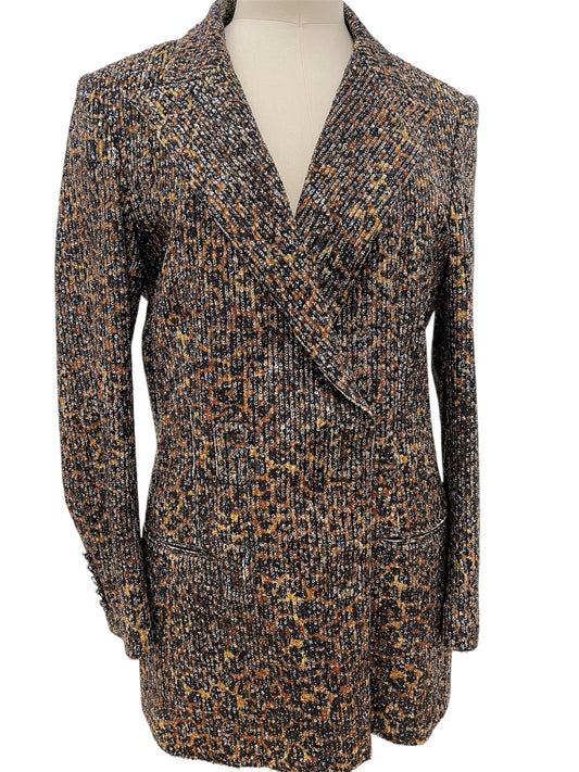 GCDS Blazer donna fantasia animalier con pailletes