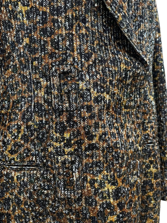 GCDS Blazer donna fantasia animalier con pailletes