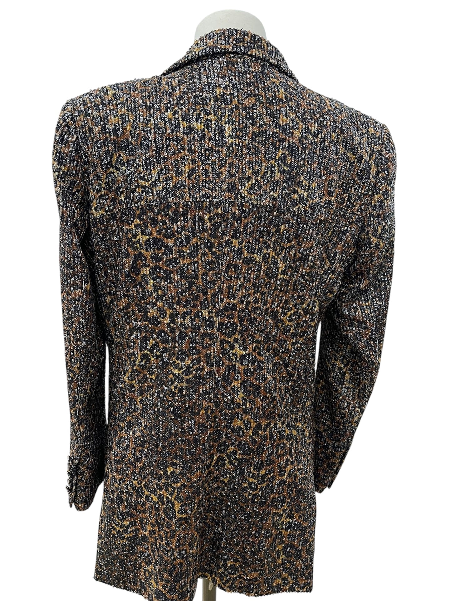 GCDS Blazer donna fantasia animalier con pailletes