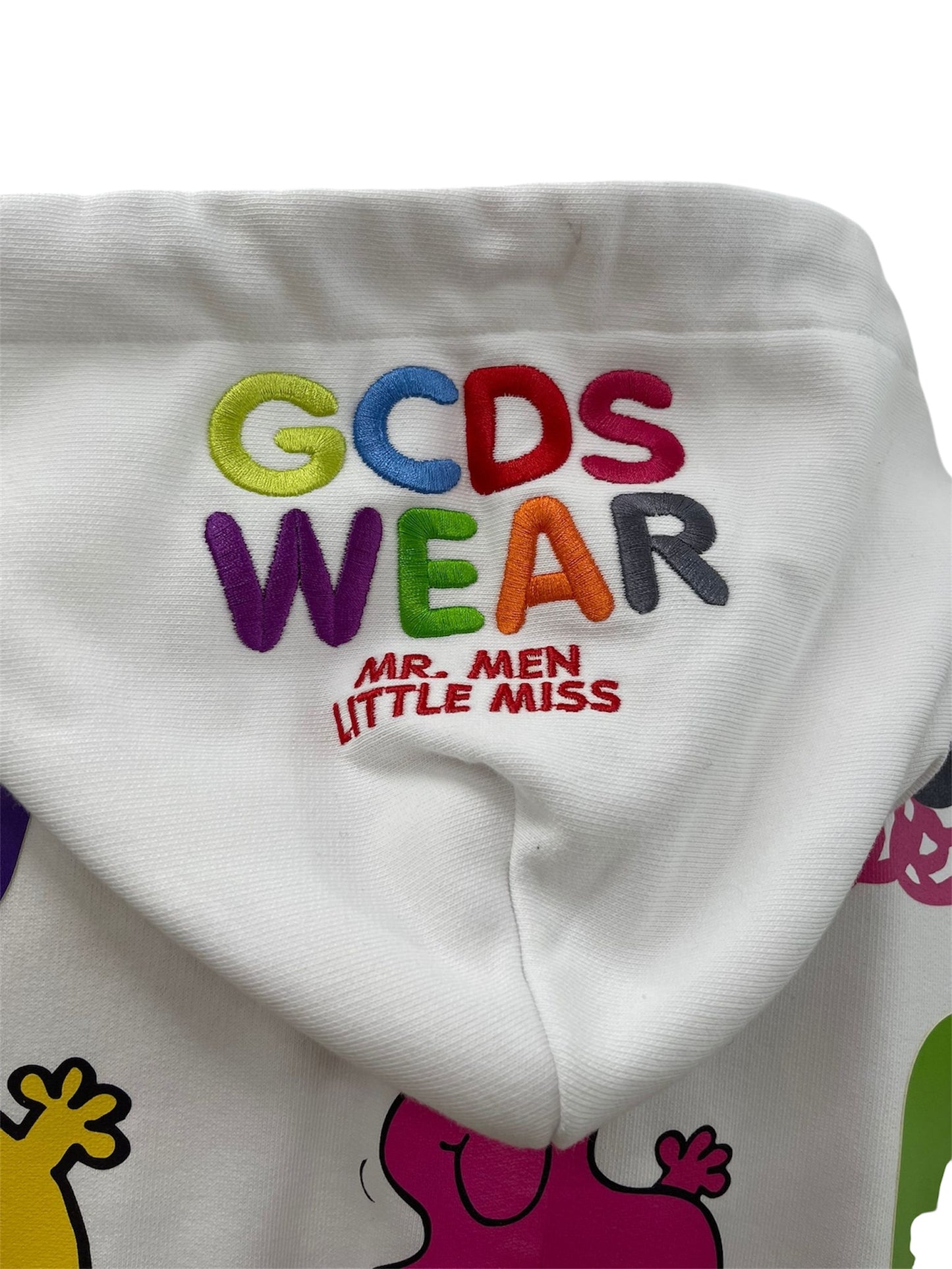 GCDS Hoodie Bianca Unisex – Collezione Mr. Men Little Miss